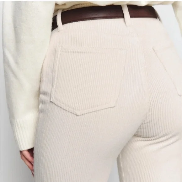 Reformation Cynthia Button Fly High Rise Straight Corduroy Pants - Picture 4 of 7